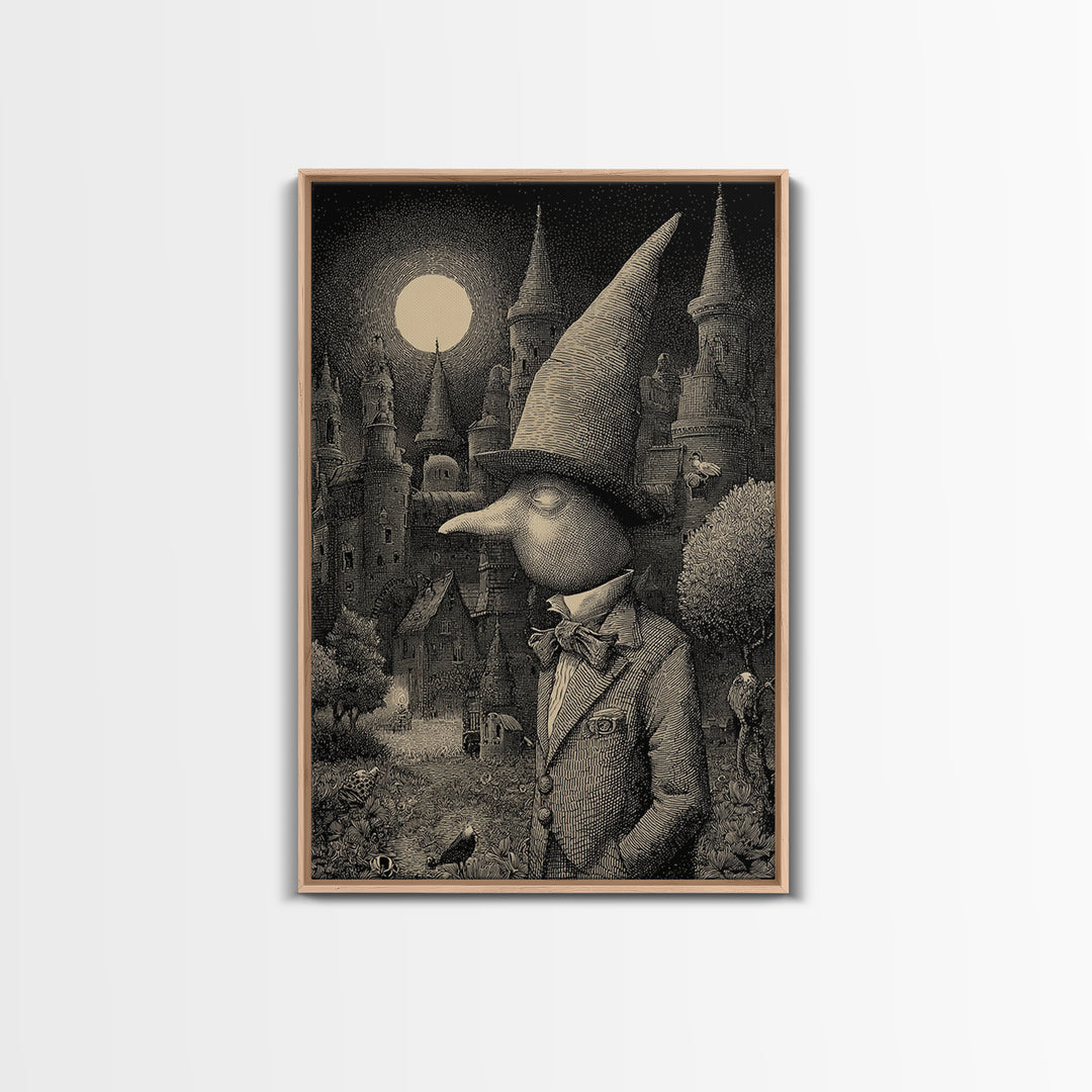 The Candy Corn Kingdom, Victorian Macabre Art, Vertical Wall Art, Dark Fantasy Wall Art, Framed Canvas Print, Halloween Wall Art