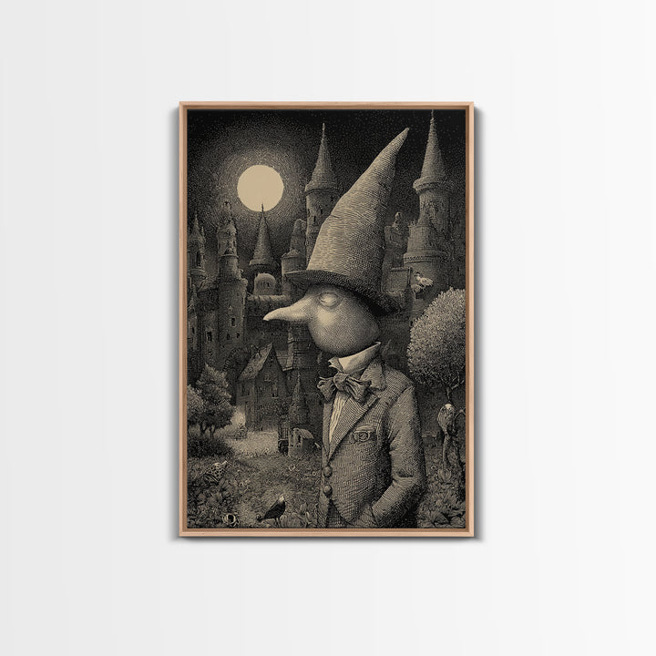 The Candy Corn Kingdom, Victorian Macabre Art, Vertical Wall Art, Dark Fantasy Wall Art, Framed Canvas Print, Halloween Wall Art