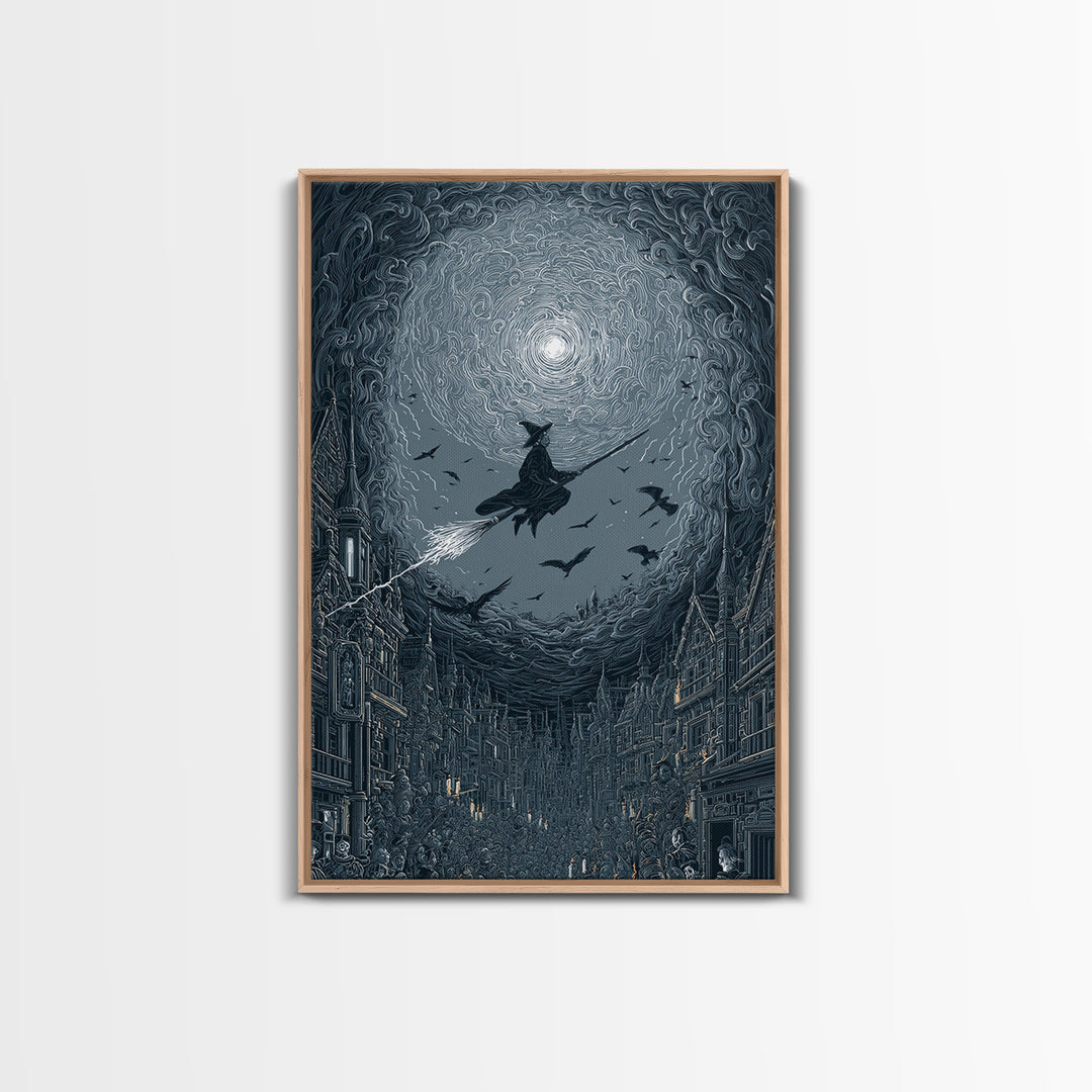 The Cyberpunk Witch, Victorian Macabre Art, Vertical Wall Art, Macabre Wall Art, Canvas Print, Halloween Wall Art, Horror Wall Art
