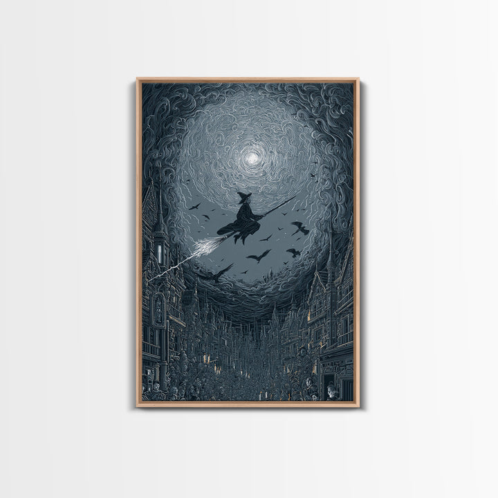 The Cyberpunk Witch, Victorian Macabre Art, Vertical Wall Art, Macabre Wall Art, Canvas Print, Halloween Wall Art, Horror Wall Art