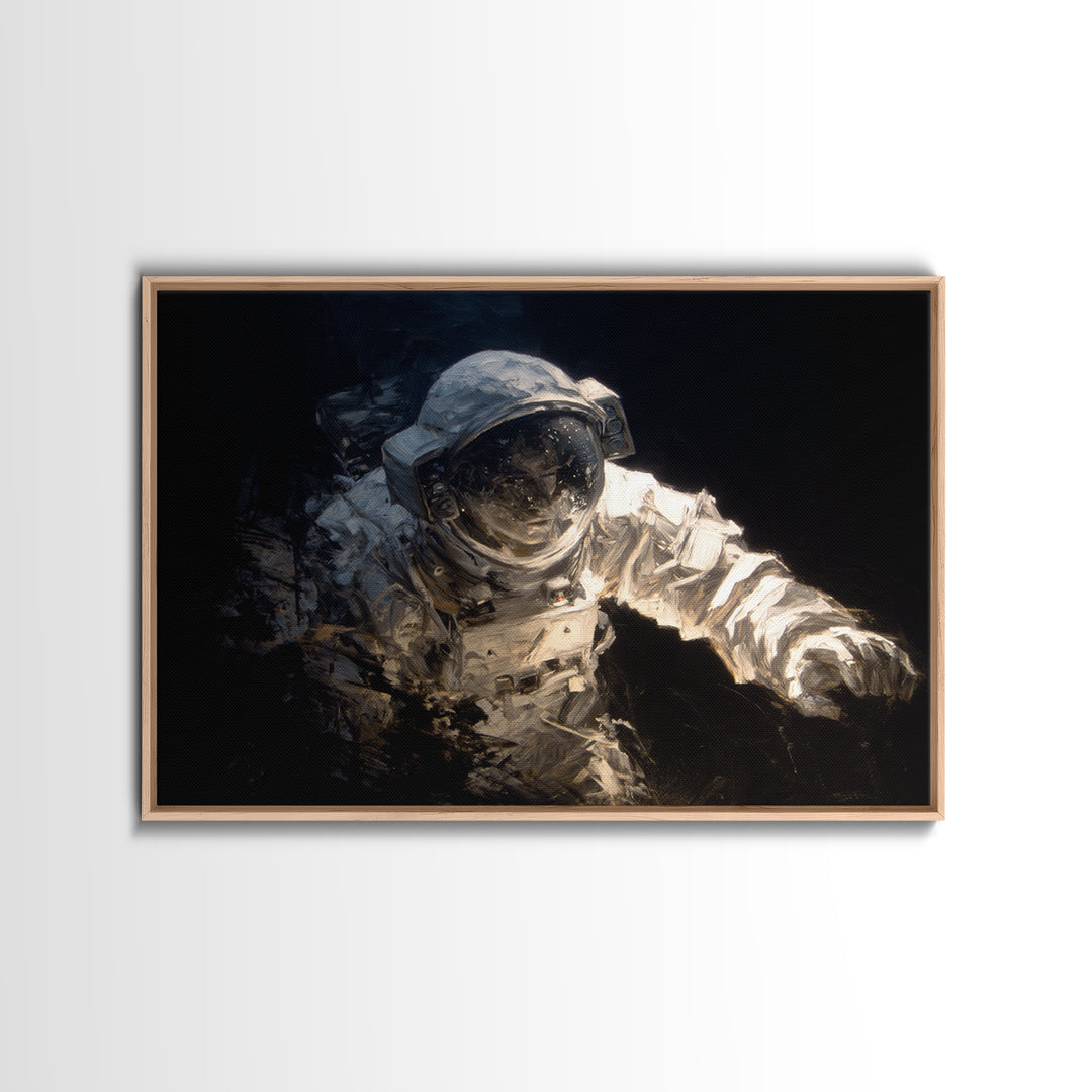 The Astronaut Ghost, Dark Romantic Horror Art, Landscape Wall Art, Macabre Wall Art, Framed Canvas Print, Halloween Wall Art