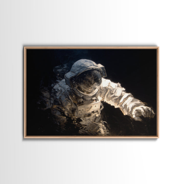 The Astronaut Ghost, Dark Romantic Horror Art, Landscape Wall Art, Macabre Wall Art, Framed Canvas Print, Halloween Wall Art