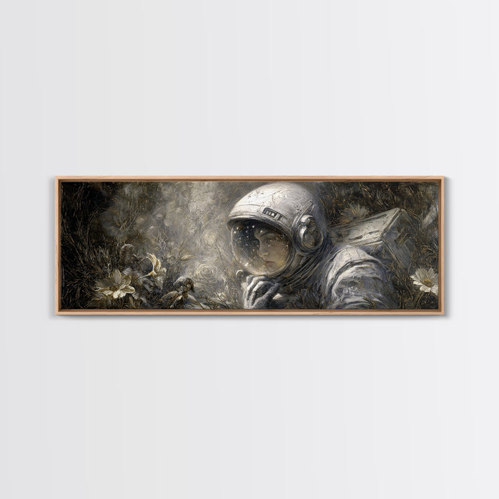 The Astronaut Ghost, Symbolist Dream Art, Extra Wide Wall Art, Gothic Horror Wall Art, Canvas Print, Halloween Wall Art