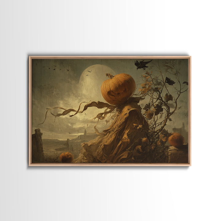 The Alien Pumpkin Patch, Romantic Gothic Landscape, Landscape Wall Art, Dark Halloween Decor, Canvas Print, Halloween Wall Art
