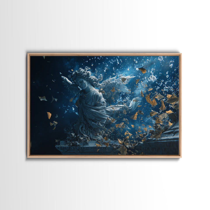 The Underwater Graveyard, Visionary Gothic Art, Landscape Wall Art, Dark Halloween Decor, Canvas Print, Halloween Wall Art