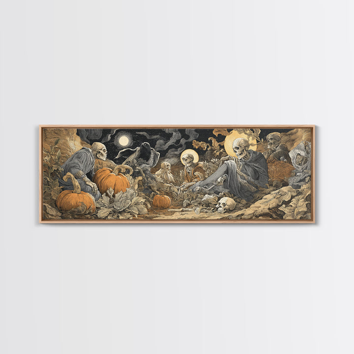 Desert Halloween, Dark Renaissance Art, Extra Wide Wall Art, Dark Fantasy Wall Art, Canvas Print, Halloween Wall Art