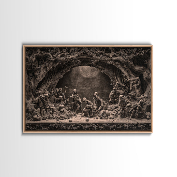 Desert Halloween, Baroque Witchcraft Art, Landscape Wall Art, Gothic Horror Wall Art, Canvas Print, Halloween Wall Art