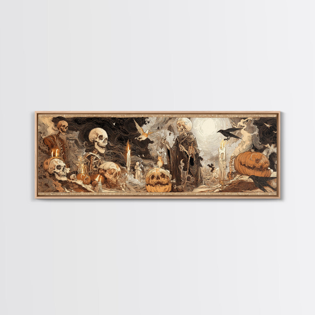Desert Halloween, Decadent Gothic Art, Extra Wide Wall Art, Dark Halloween Decor, Canvas Print, Halloween Wall Art, Spooky Wall Decor