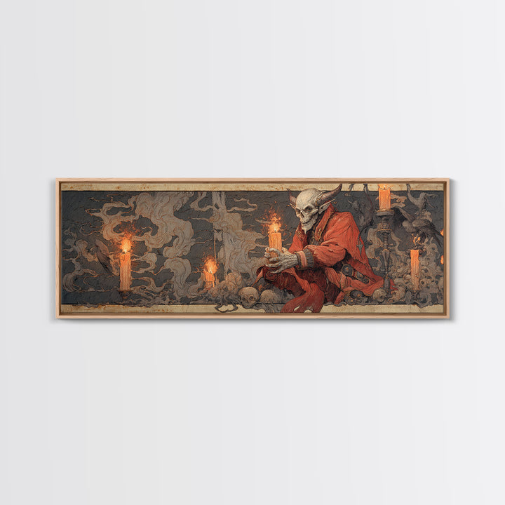 The Volcanic Demon Festival, Decadent Gothic Art, Extra Wide Wall Art, Macabre Wall Art, Canvas Print, Halloween Wall Art