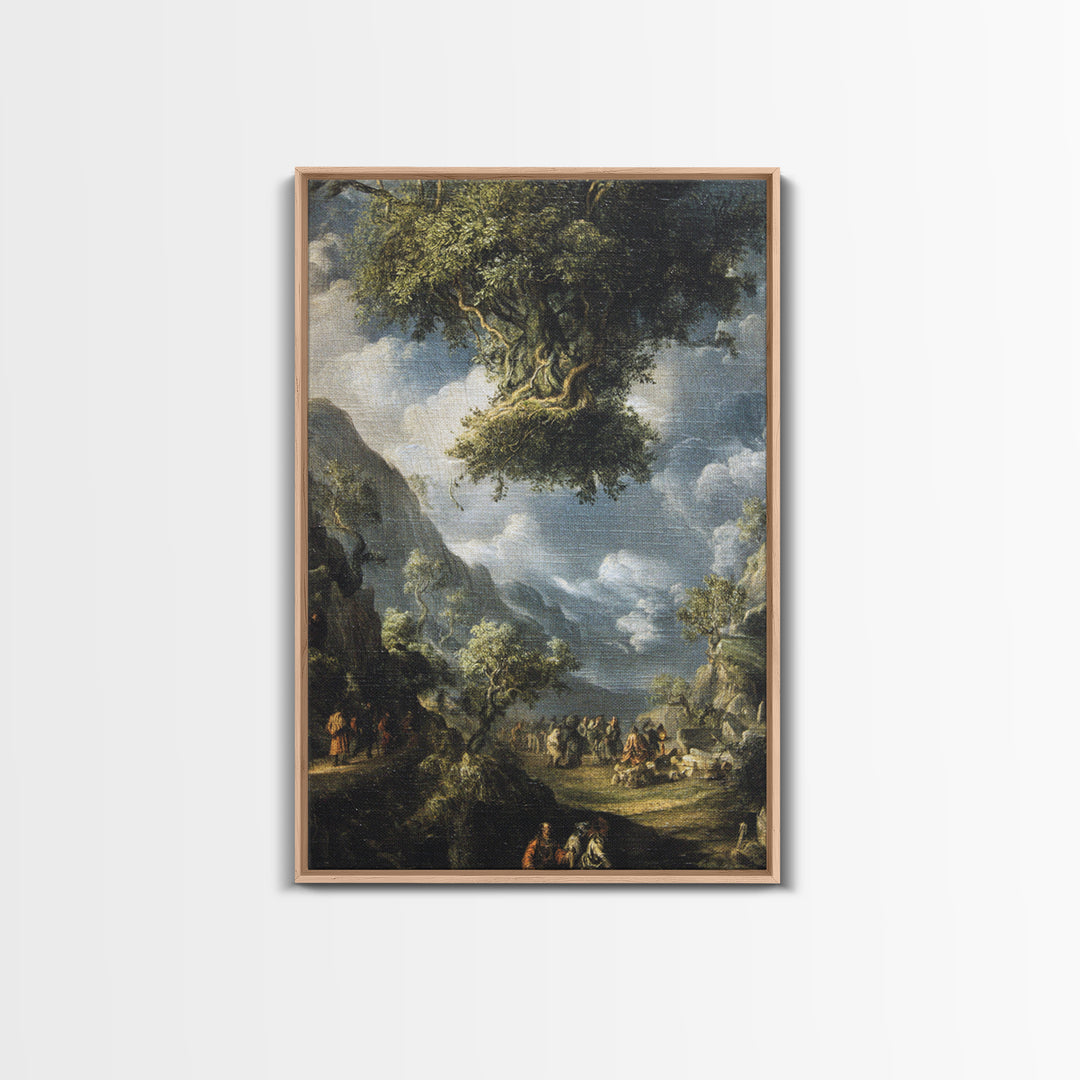 The Upside-Down Cemetery, Baroque Witchcraft Art, Vertical Wall Art, Macabre Wall Art, Canvas Print, Halloween Wall Art
