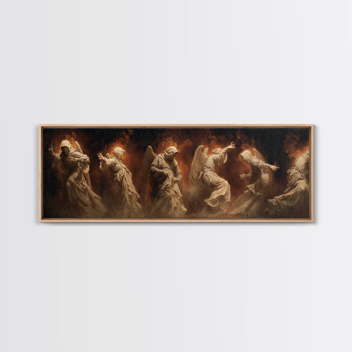The Infinite Hallway, Visionary Gothic Art, Extra Wide Wall Art, Dark Fantasy Wall Art, Framed Canvas Print, Halloween Wall Art