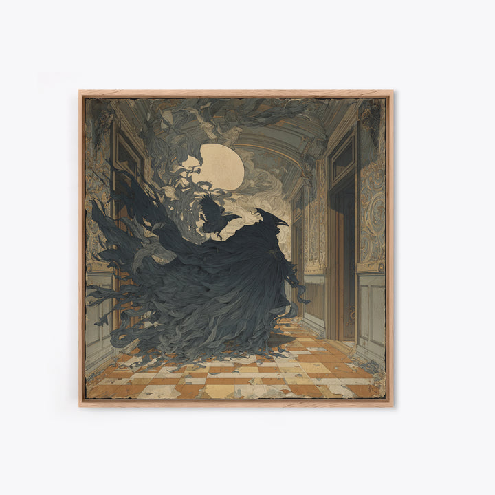 The Infinite Hallway, Decadent Gothic Art, Square Wall Art, Dark Halloween Decor, Canvas Print, Halloween Wall Art, Gothic Home Decor