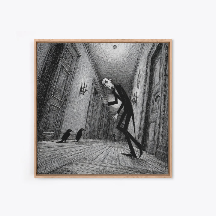 The Infinite Hallway, Victorian Macabre Art, Square Wall Art, Dark Halloween Decor, Canvas Print, Halloween Wall Art