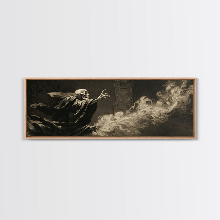 The Cathedral Of Bones, Dark Romantic Horror Art, Extra Wide Wall Art, Gothic Horror Wall Art, Framed Canvas Print, Halloween Wall Art