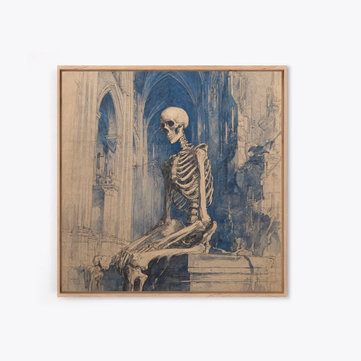 The Cathedral Of Bones, Decadent Gothic Art, Square Wall Art, Gothic Horror Wall Art, Framed Canvas Print, Halloween Wall Art
