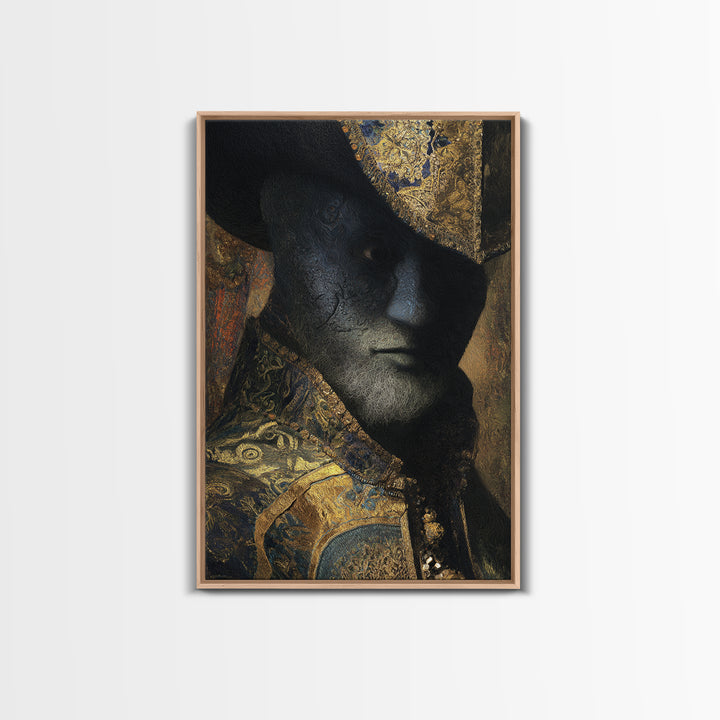 The Town Where Shadows Live, Ornate Symbolist Art, Vertical Wall Art, Gothic Horror Wall Art, Canvas Print, Halloween Wall Art