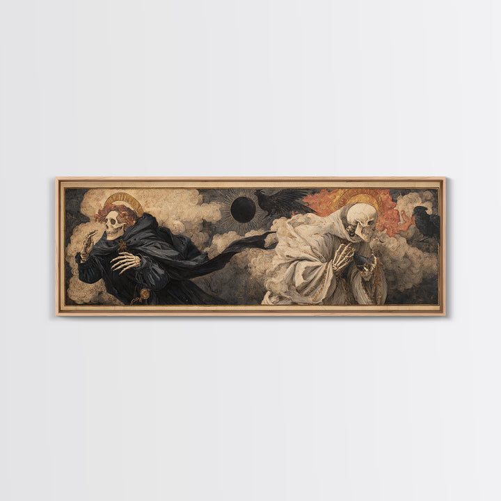 The Eclipse Summoning, Danse Macabre Art, Extra Wide Wall Art, Dark Fantasy Wall Art, Framed Canvas Print