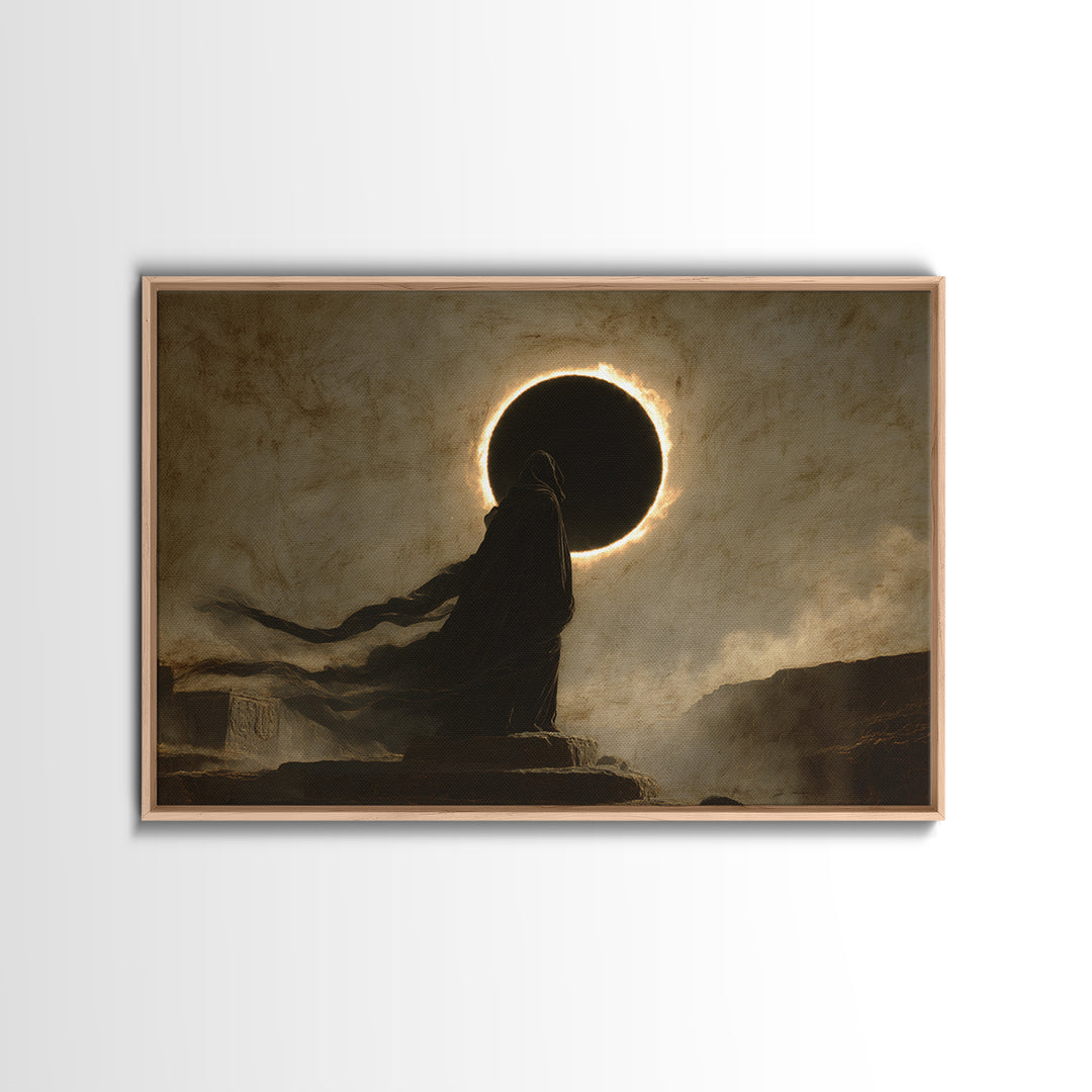 The Eclipse Summoning, Romantic Gothic Landscape, Landscape Wall Art, Macabre Wall Art, Canvas Print, Halloween Wall Art
