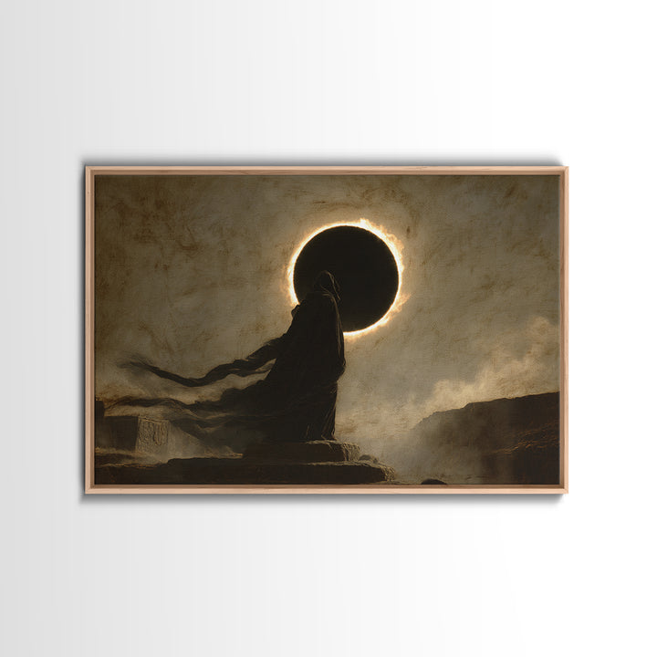 The Eclipse Summoning, Romantic Gothic Landscape, Landscape Wall Art, Macabre Wall Art, Canvas Print, Halloween Wall Art