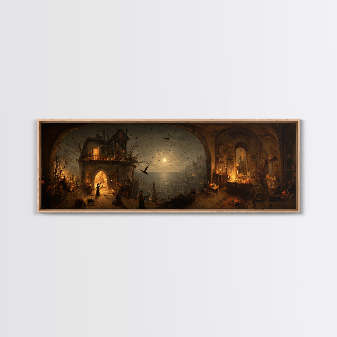 The Last House At The World'S Edge, Northern Renaissance Horror, Extra Wide Wall Art, Dark Halloween Decor, Canvas Print