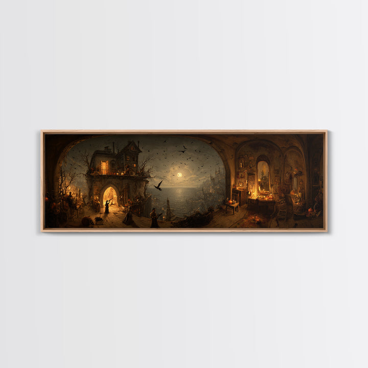 The Last House At The World'S Edge, Northern Renaissance Horror, Extra Wide Wall Art, Dark Halloween Decor, Canvas Print