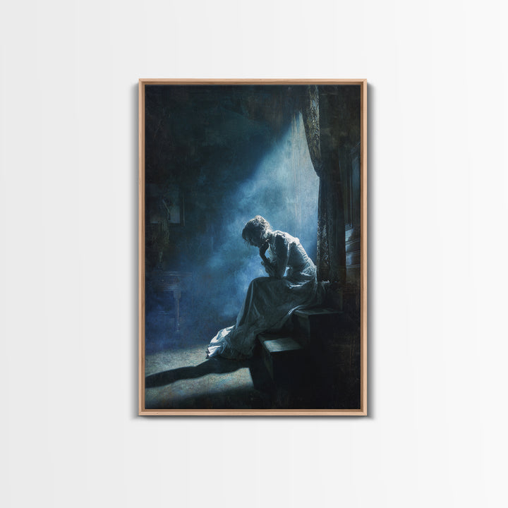 The Last House At The World'S Edge, Gothic Nightmare Art, Vertical Wall Art, Dark Halloween Decor, Canvas Print, Halloween Wall Art