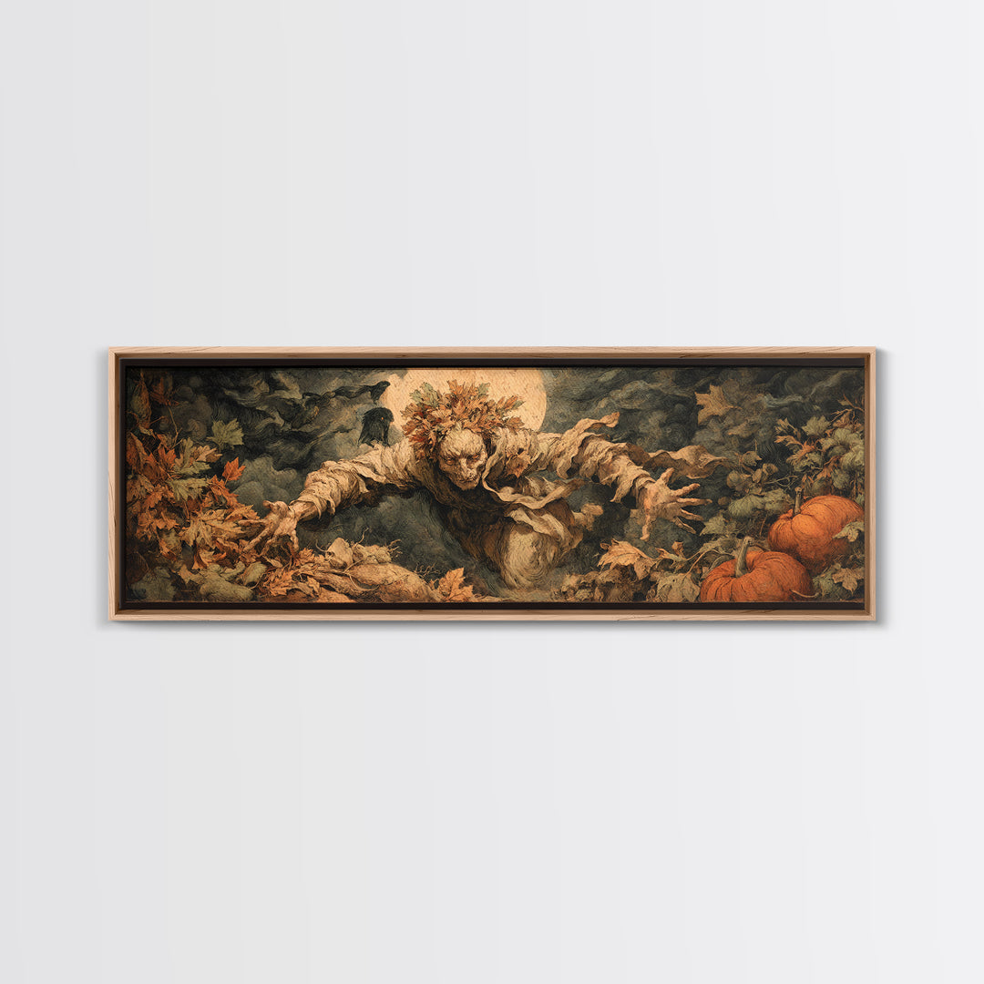 The Personification Of October, Dark Renaissance Art, Extra Wide Wall Art, Dark Fantasy Wall Art, Framed Canvas Print