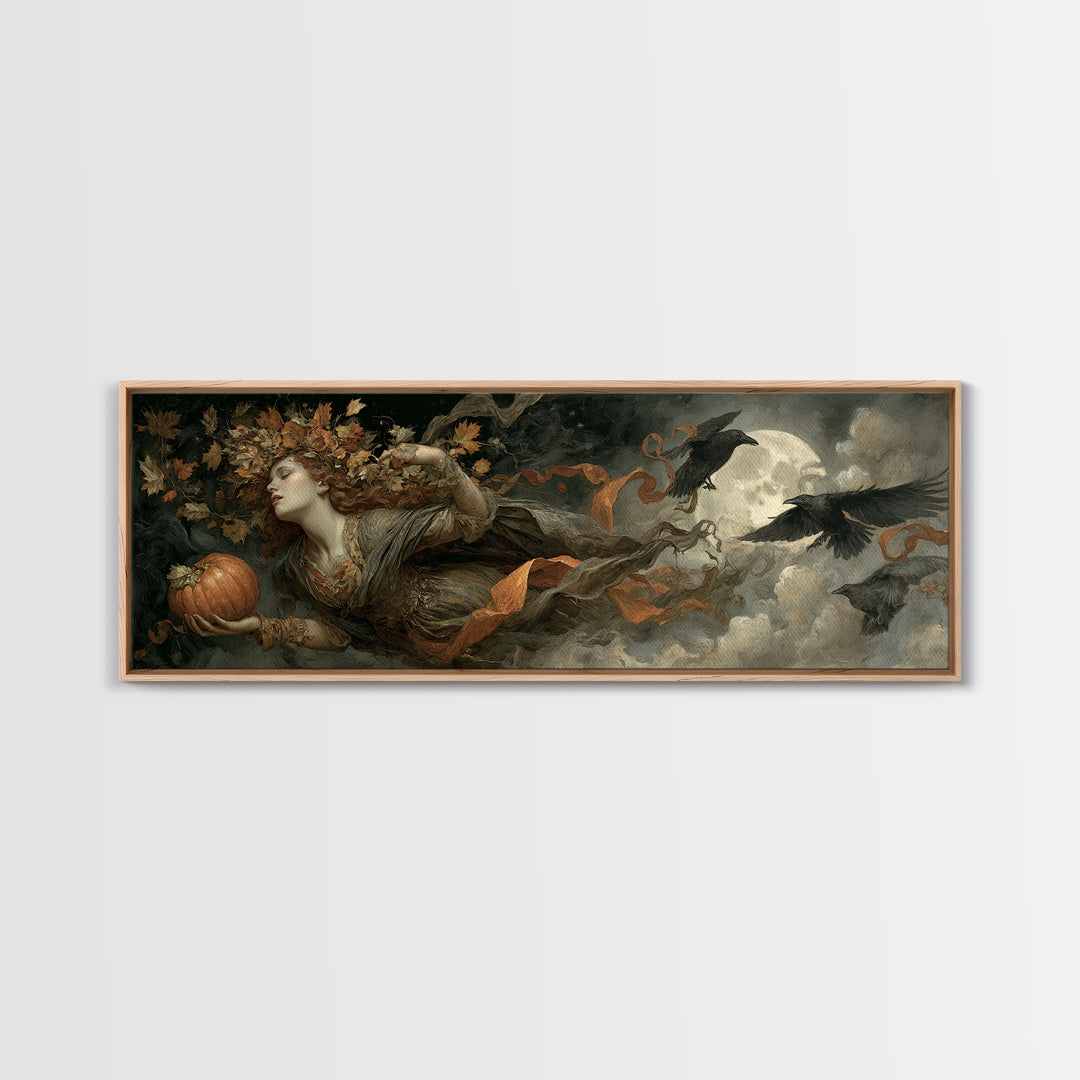The Personification Of October, Gothic Nightmare Art, Extra Wide Wall Art, Gothic Horror Wall Art, Canvas Print, Halloween Wall Art
