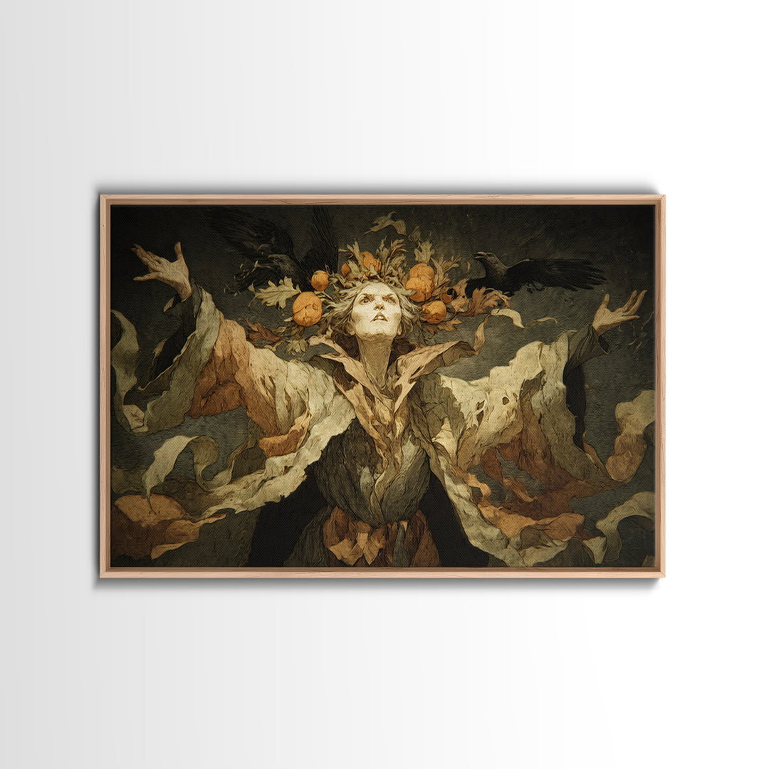 The Personification Of October, Expressionist Nightmare Art, Landscape Wall Art, Dark Fantasy Wall Art, Canvas Print, Halloween Wall Art