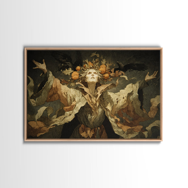 The Personification Of October, Expressionist Nightmare Art, Landscape Wall Art, Dark Fantasy Wall Art, Canvas Print, Halloween Wall Art