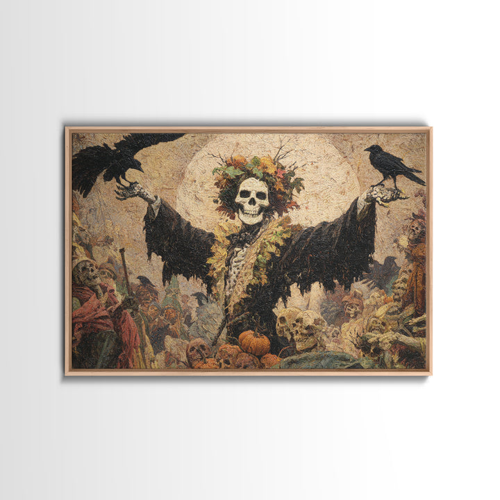 The Personification Of October, Grotesque Carnival Art, Landscape Wall Art, Macabre Wall Art, Framed Canvas Print, Halloween Wall Art