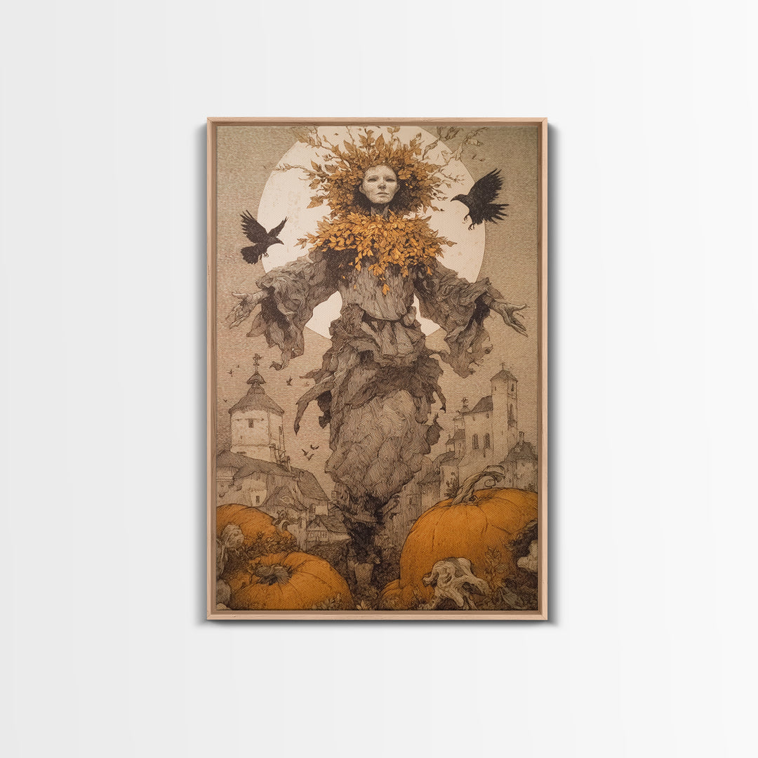The Personification Of October, Victorian Macabre Art, Vertical Wall Art, Macabre Wall Art, Canvas Print, Halloween Wall Art