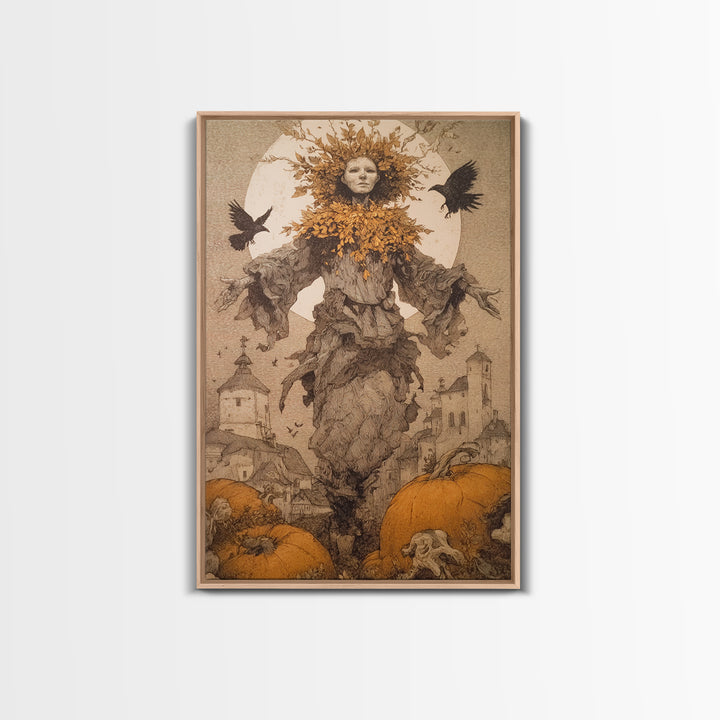 The Personification Of October, Victorian Macabre Art, Vertical Wall Art, Macabre Wall Art, Canvas Print, Halloween Wall Art