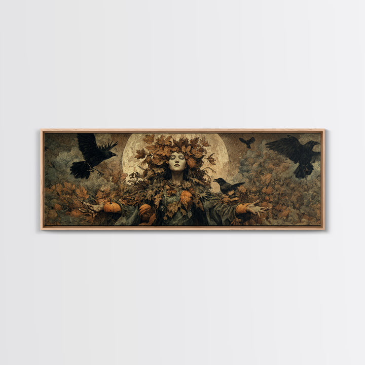 The Personification Of October, Surreal Apocalyptic Art, Extra Wide Wall Art, Gothic Horror Wall Art, Canvas Print