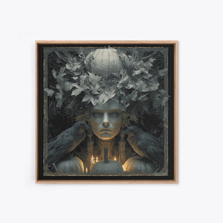 The Personification Of October, Biomechanical Horror Art, Square Wall Art, Dark Halloween Decor, Canvas Print, Halloween Wall Art
