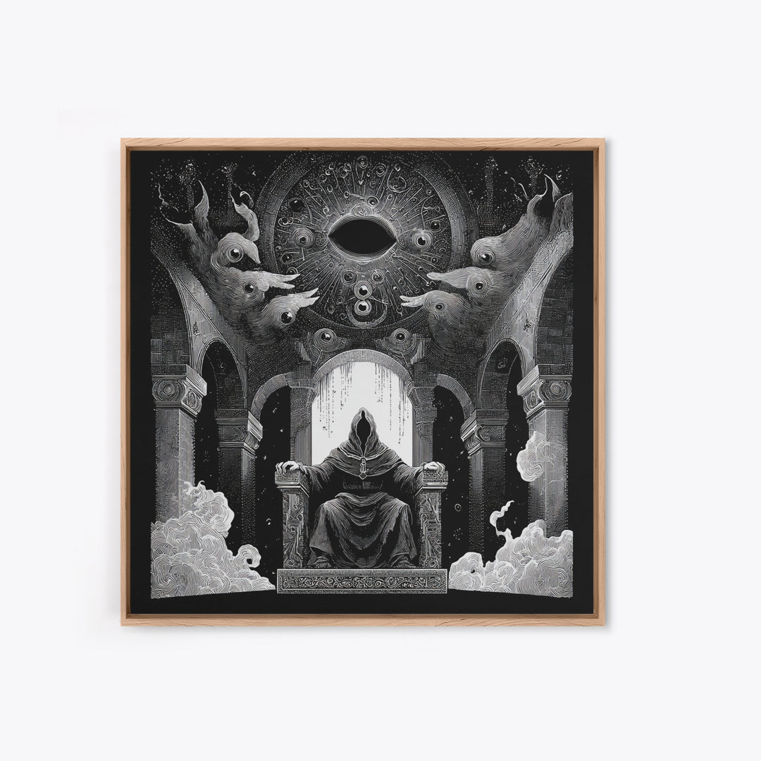 The Dreaming Priest Of The Outer Gate, Symbolist Dream Art, Square Wall Art, Dark Fantasy Wall Art, Canvas Print, Halloween Wall Art