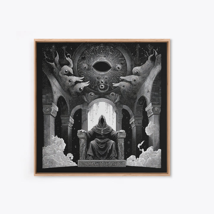 The Dreaming Priest Of The Outer Gate, Symbolist Dream Art, Square Wall Art, Dark Fantasy Wall Art, Canvas Print, Halloween Wall Art