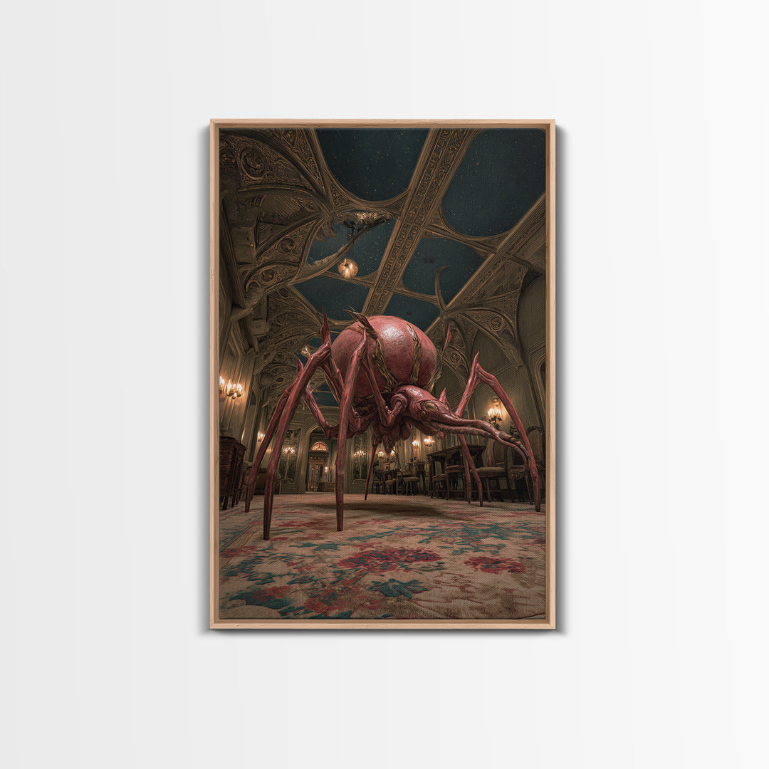 The Crawler Beneath The Floor Of Stars, Ornate Symbolist Art, Vertical Wall Art, Dark Fantasy Wall Art, Canvas Print