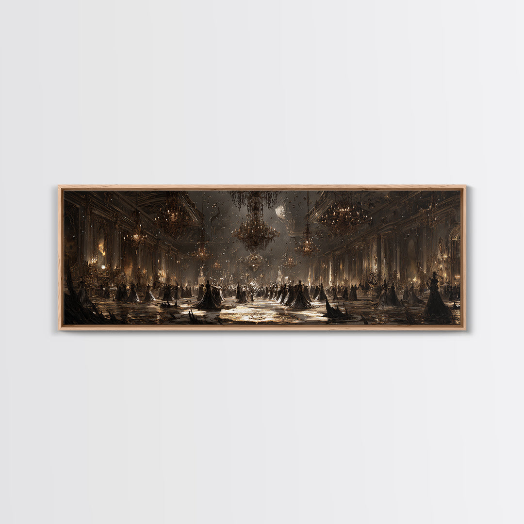 The Ballroom Of Silent Shoggoths, Symbolist Dream Art, Extra Wide Wall Art, Cosmic Horror Art, Canvas Print, Halloween Wall Art
