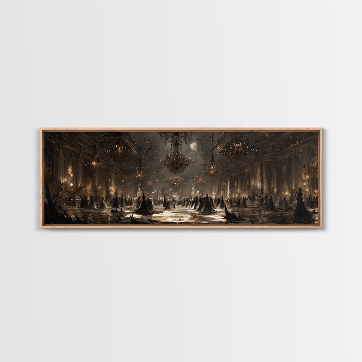 The Ballroom Of Silent Shoggoths, Symbolist Dream Art, Extra Wide Wall Art, Cosmic Horror Art, Canvas Print, Halloween Wall Art