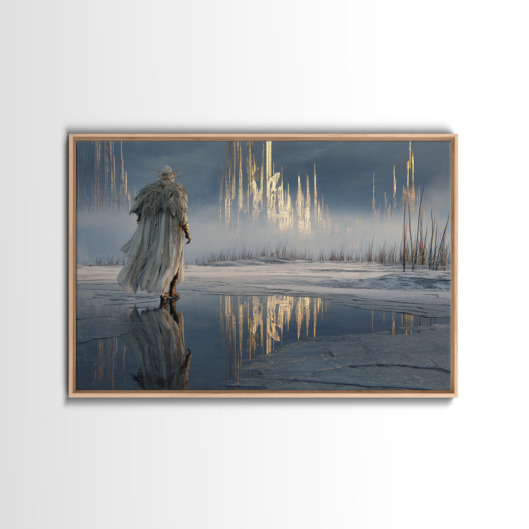 The Frost Beyond Carcosa, Symbolist Gothic Landscape, Landscape Wall Art, Dark Fantasy Wall Art, Canvas Print, Halloween Wall Art