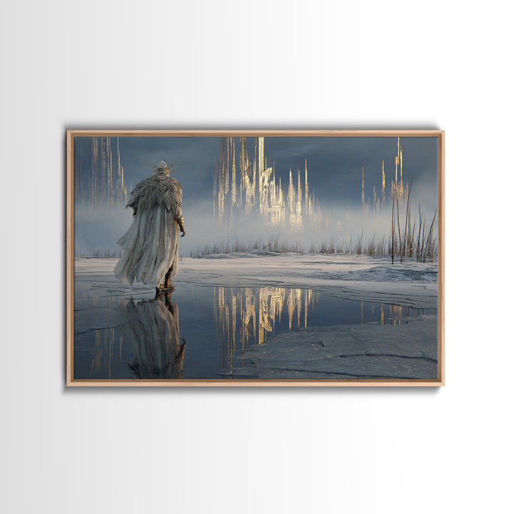 The Frost Beyond Carcosa, Symbolist Gothic Landscape, Landscape Wall Art, Dark Fantasy Wall Art, Canvas Print, Halloween Wall Art