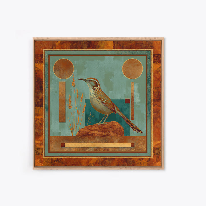 Roadrunner Bird in a Dry Wash Canvas Print, Desert Art, Living Room Art, Southwestern Decor, Watercolor Art, Desert, DES-1x1-14