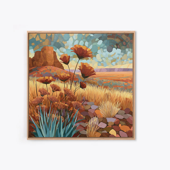 Desert Wildflowers After Spring Rain Framed Canvas Print, Desert Art, Wall Art Prints, Southwestern Decor, Fine Art, Desert, DES-1x1-28