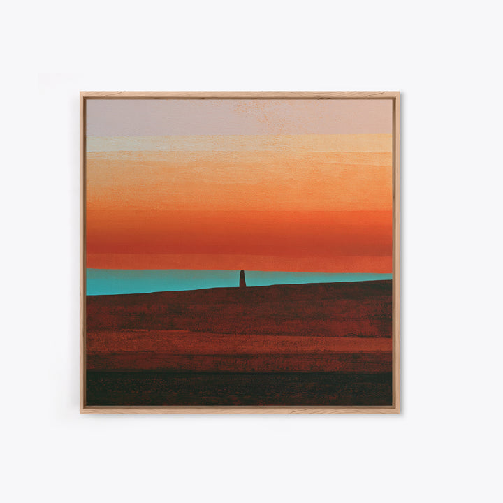 Abstract Heatwave Horizon Framed Canvas Print, Desert Art, Contemporary Art, Southwestern Decor, Fine Art, Desert, Original Art, DES-1x1-37