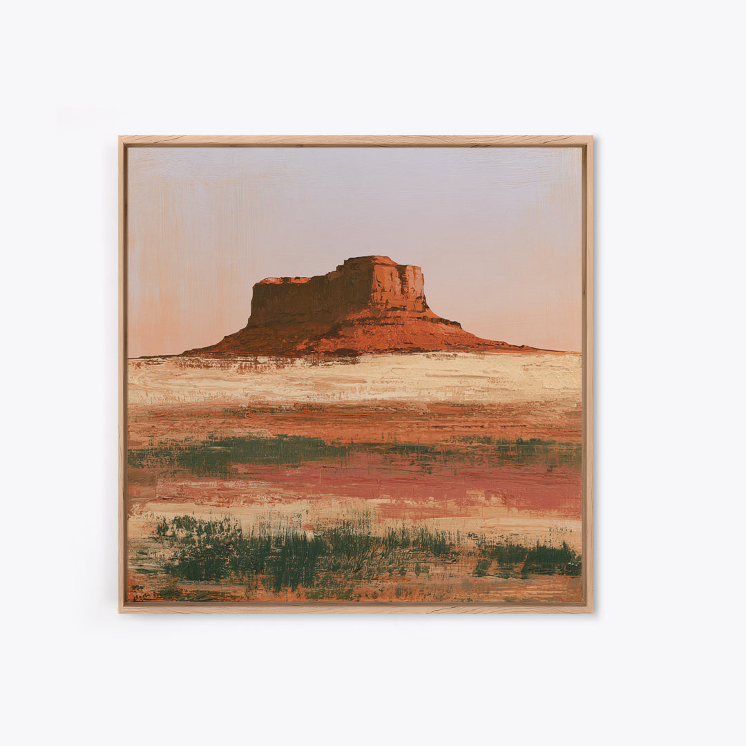 Abstract Mesa Landscape Framed Canvas Print, Desert Art, Gallery Decor, Southwestern Decor, Fine Art, Desert, Home Decor, DES-1x1-51