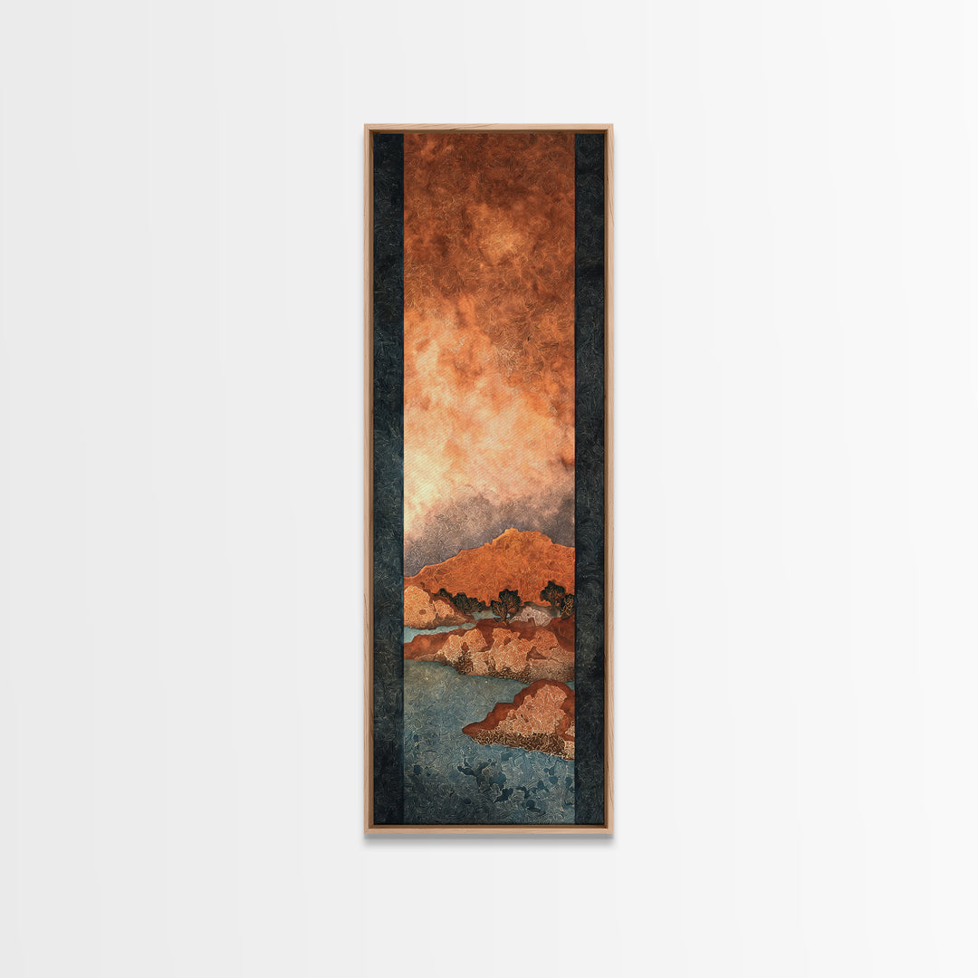 Ancient Desert Petroglyph Design Canvas Print, Desert Art, Print, Southwestern Decor, Fine Art, Desert, Watercolor Painting, DES-1x3-57