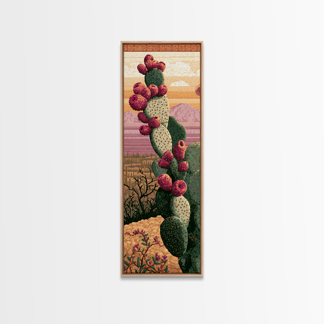 Prickly Pear Cactus Canvas Print, Desert Art, Western Decor, Southwestern Decor, Fine Art, Desert, Modern Decor, Fine Art Print, DES-1x3-7