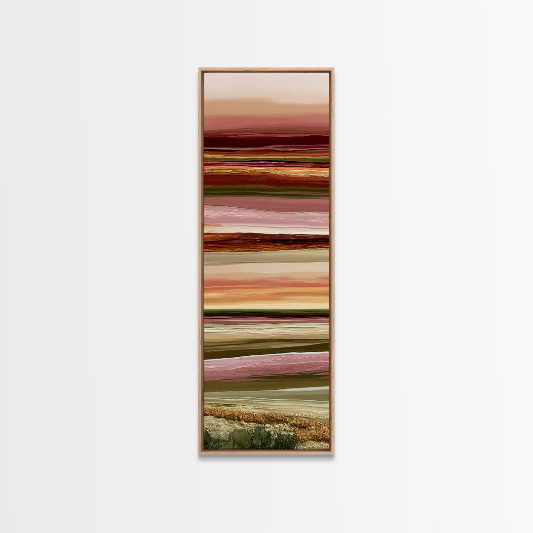 Abstract Heatwave Horizon Canvas Print, Desert Art, Western Decor, Southwestern Decor, Oil Painting, Desert, Modern Decor, DES-1x3-73