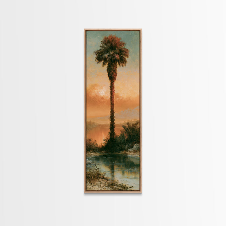 Palm Oasis Reflected Canvas Print, Desert Art, Printable Wall Art, Southwestern Decor, Fine Art, Desert, Modern Wall Art, DES-1x3-99